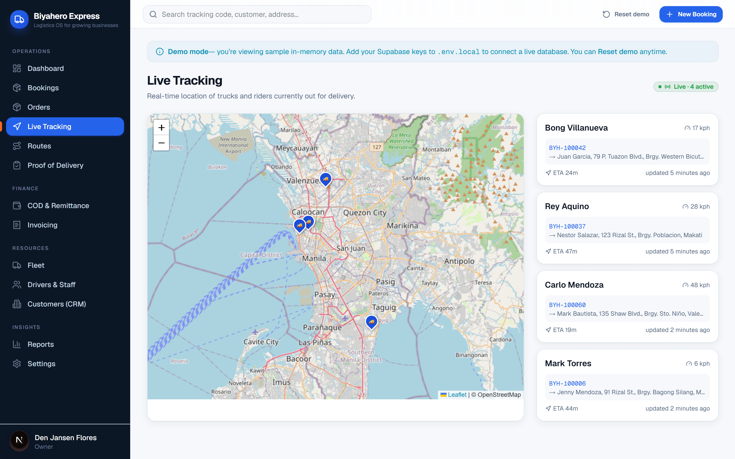app.biyahero.ph — Live tracking